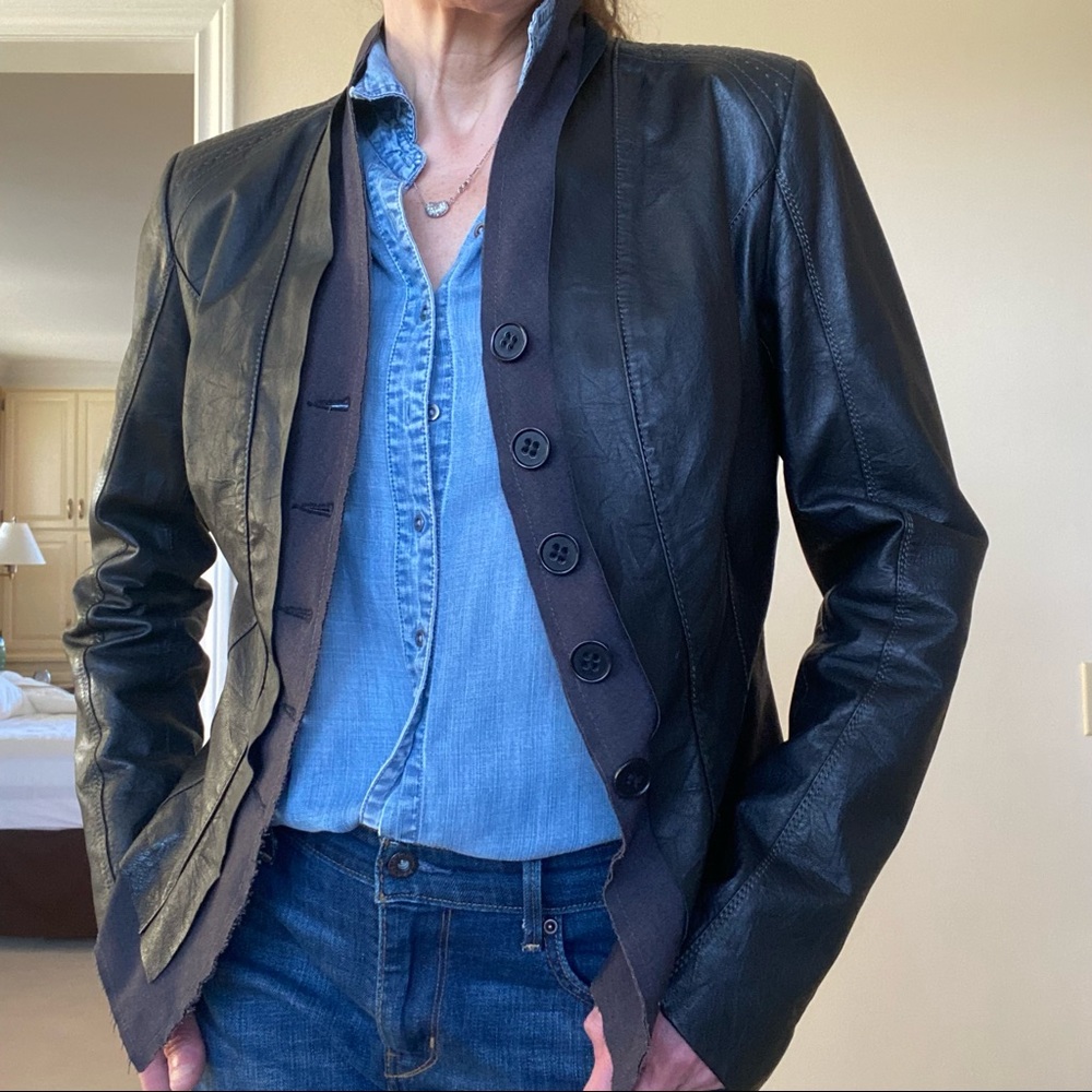 Black leather blazer / jacket